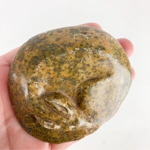 Vintage Hand Carved Stone Sculpture Sleeping Buck Animal Carving Statue Inuit?